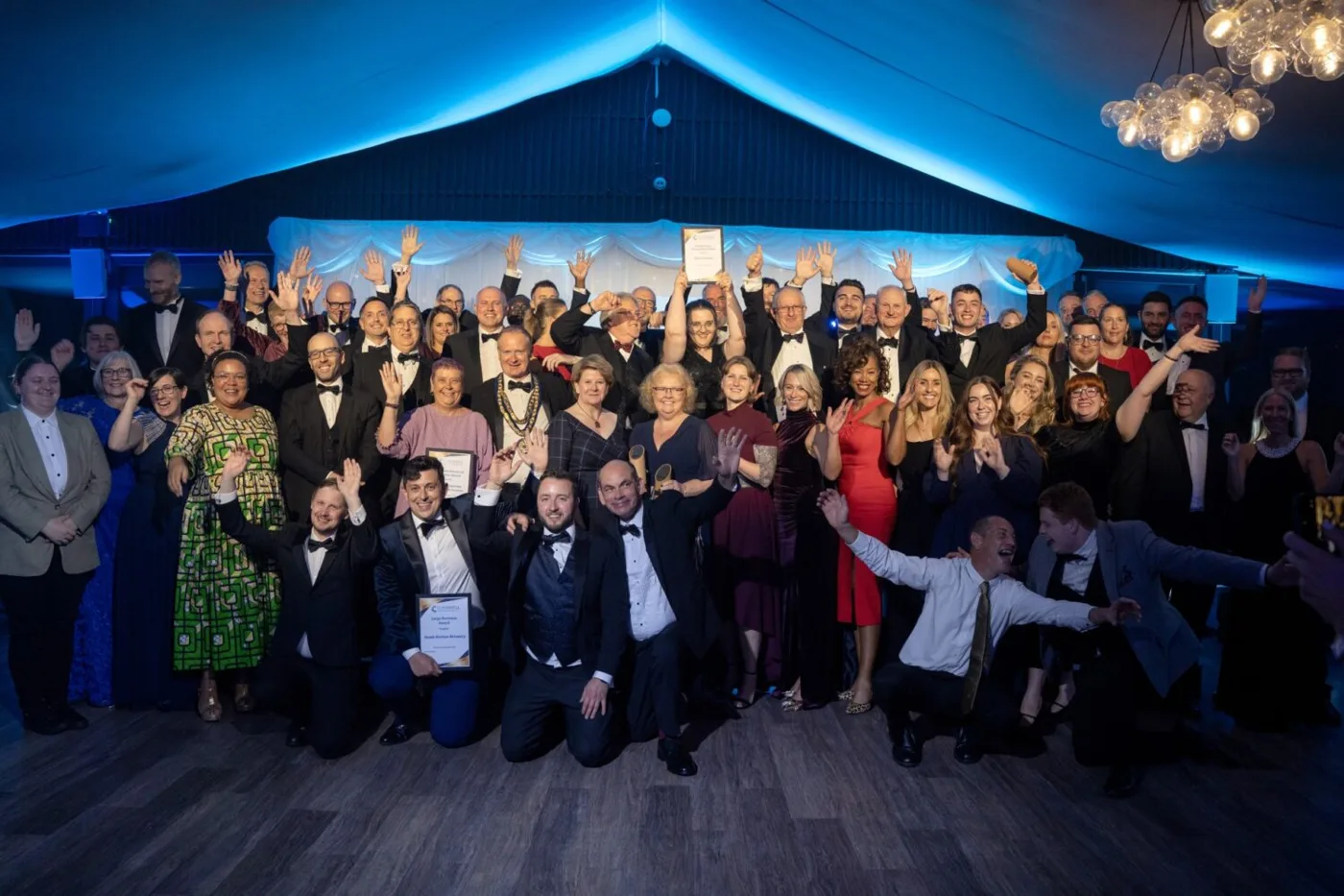Winners, finalists and guests at the 2026 Cherwell Business Awards, from the group photograph the awards published after the ceremony at The Chesterton Hotel on 18 September