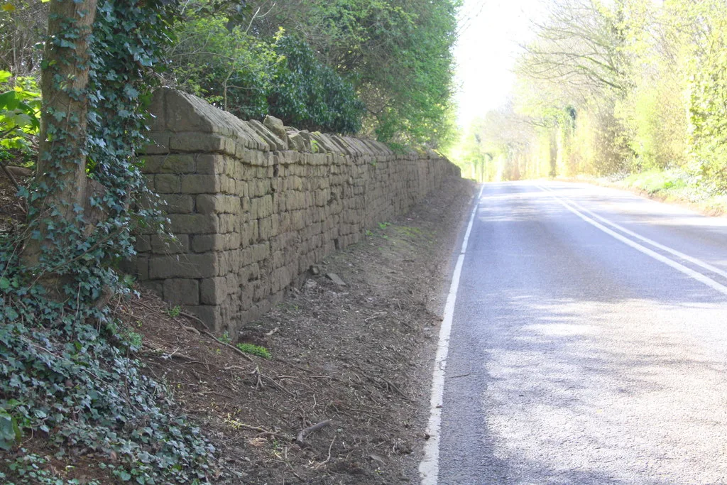 The A422 Stratford Road approaching Wroxton, The motocross track lies off this road, about three miles west of Banbury